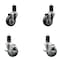 Service Caster 3.5'' Thermoplastic Rubber Wheel Swivel 1-5/8'' Expanding Stem Caster Set 2 Brakes, 4PK SCC-EX20S3514-TPRB-2-TLB-2-158 - alternate 1